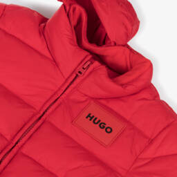 HUGO-Boys Hooded Scarlet Puffer Coat | Childrensalon Outlet