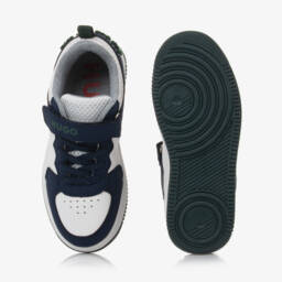 هيوغو-حذاء رياضي جلد صناعي لون أزرق للأولاد | Childrensalon Outlet