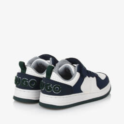هيوغو-حذاء رياضي جلد صناعي لون أزرق للأولاد | Childrensalon Outlet
