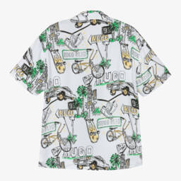 HUGO-Белая рубашка с отложным воротником для мальчиков | Childrensalon Outlet