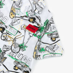 HUGO-Белая рубашка с отложным воротником для мальчиков | Childrensalon Outlet