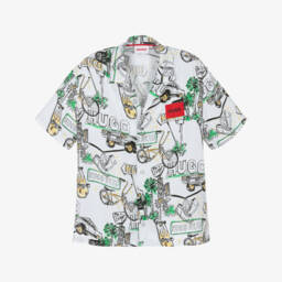 HUGO-Белая рубашка с отложным воротником для мальчиков | Childrensalon Outlet