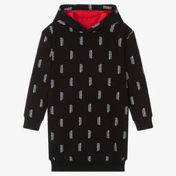 HUGO-Черное хлопковое платье для девочек | Childrensalon Outlet