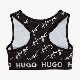 هيوغو-توب قصير جيرسي لون أسود للبنات | Childrensalon Outlet