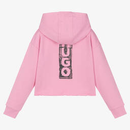 هيوغو-توب هودي قطن جيرسي لون زهري للبنات | Childrensalon Outlet