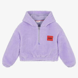 هيوغو-توب هودي فليس شيربا لون بنفسجي للبنات | Childrensalon Outlet