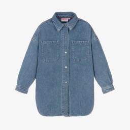 هيوغو-بلوزة جينز زرقاء واسعة للبنات | Childrensalon Outlet