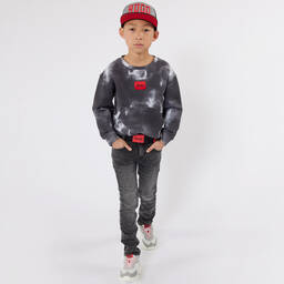 HUGO-Teen Boys Black 708 Jersey Jeans | Childrensalon Outlet