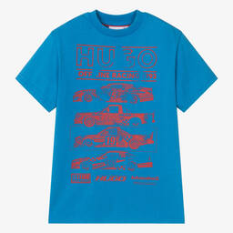 HUGO-Teen Boys Blue Racing T-Shirt | Childrensalon Outlet