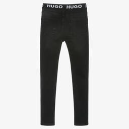 هيوغو-جيغنغز قطن دنيم لون أسود تينز بناتي | Childrensalon Outlet