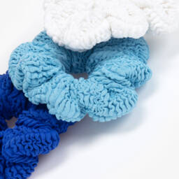 Hunza G-Girls Blue Crinkle Elastic Hair Bands | Childrensalon Outlet