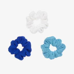 Hunza G-Girls Blue Crinkle Elastic Hair Bands | Childrensalon Outlet
