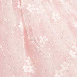 I Pinco Pallino-Girls Pink Velvet & Lace Dress | Childrensalon Outlet