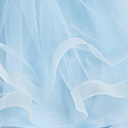 iAMe-فستان أزرق أنيق من التول المزخرف بالورود | Childrensalon Outlet