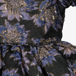 iAMe-Girls Black Jacquard Floral Dress | Childrensalon Outlet