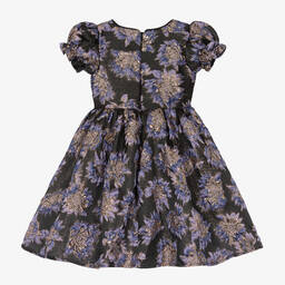 iAMe-Girls Black Jacquard Floral Dress | Childrensalon Outlet