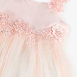 iAMe-Girls Blush Satin & Tulle Gown | Childrensalon Outlet