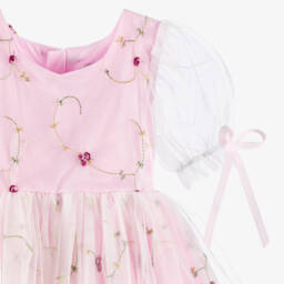 iAMe-Girls Blushing Floral Tulle Gown | Childrensalon Outlet