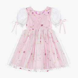 iAMe-Girls Blushing Floral Tulle Gown | Childrensalon Outlet