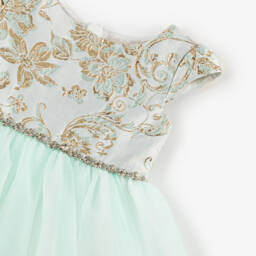 iAMe-طقم فاخر للبنات باللون الزمردي والذهبي | Childrensalon Outlet