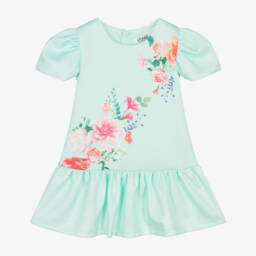 iAMe-Girls Emerald Satin Party Dress | Childrensalon Outlet