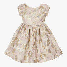 iAMe-Girls Ivory Brocade Floral Dress | Childrensalon Outlet