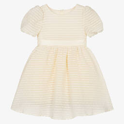iAMe-Girls Ivory Embroidered Chiffon Dress | Childrensalon Outlet