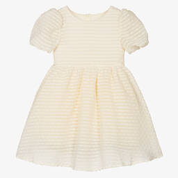 iAMe-Girls Ivory Embroidered Chiffon Dress | Childrensalon Outlet