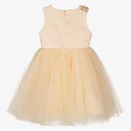 iAMe-Girls Ivory Satin & Tulle Dress | Childrensalon Outlet