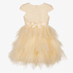 iAMe-Girls Ivory Satin & Tulle Dress | Childrensalon Outlet