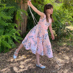 iAMe-Girls Pink Floral Dress | Childrensalon Outlet