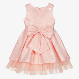 iAMe-Girls Pink Floral Satin Dress | Childrensalon Outlet