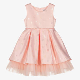 iAMe-Girls Pink Floral Satin Dress | Childrensalon Outlet