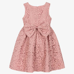 iAMe-Girls Pink Satin & Lace Dress | Childrensalon Outlet