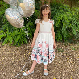 iAMe-Girls White Floral Dress | Childrensalon Outlet