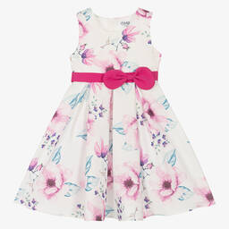 iAMe-Girls White & Pink Floral Dress | Childrensalon Outlet