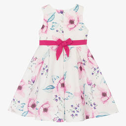 iAMe-Girls White & Pink Floral Dress | Childrensalon Outlet