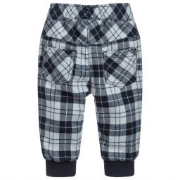 iDO Mini-Baby Boys Blue Check Trousers | Childrensalon Outlet