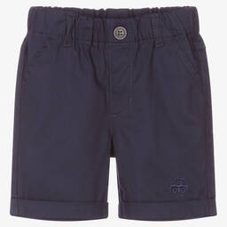 iDO Mini-Baby Boys Blue Cotton Shorts | Childrensalon Outlet