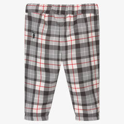 iDO Mini-Baby Boys Grey & Red Check Trousers | Childrensalon Outlet