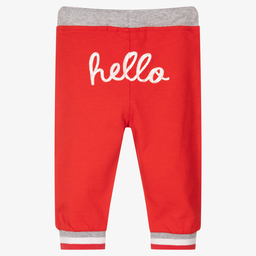 iDO Mini-Baby Boys Red Cotton Joggers | Childrensalon Outlet