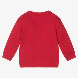 iDO Мини-Красный свитер из хлопка и шерсти с собачкой | Childrensalon Outlet
