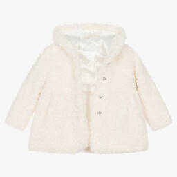 آي دو Mini-معطف شيربا فليس لون عاجي للمولودات | Childrensalon Outlet