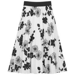 iDO Junior-Black & White Floral Skirt | Childrensalon Outlet