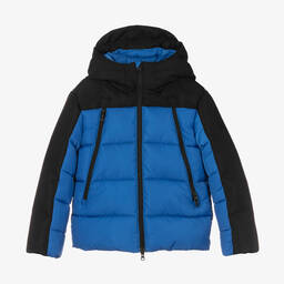 iDO Для младших-Сине-черное стеганое пальто с капюшоном | Childrensalon Outlet