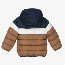 iDO Baby-جاكيت بافر لون بني وأزرق للأولاد | Childrensalon Outlet