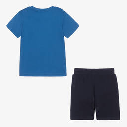 iDO Baby-Blue Cotton Basketball Shorts Set | Childrensalon Outlet