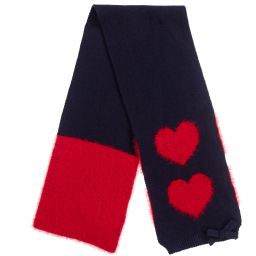 آي دو Baby-سكارف مزيج قطن وصوف لون كحلي وأحمر للبنات | Childrensalon Outlet