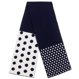 آي دو Baby-سكارف مزيج فيسكوز محبوك لون كحلي وأبيض للبنات | Childrensalon Outlet