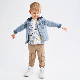 iDO Малыши-Boys Beige Cotton Cargo Trousers | Childrensalon Outlet